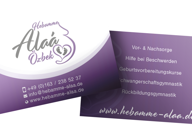 Hendrich Design - Hebamme Alaá Özbek Visitenkarten