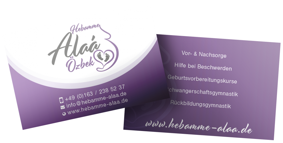 Hendrich Design - Hebamme Alaá Özbek Visitenkarten