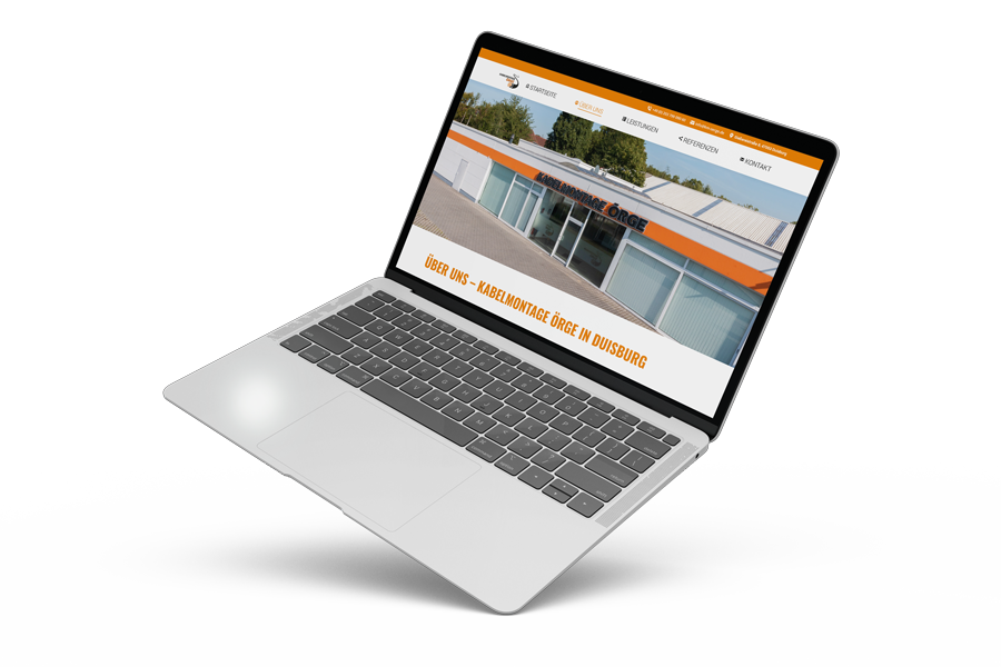 Hendrich - Design & Fotografie Webdesign Mobile Kabelmontage Örge MacBook Laptop Mockup