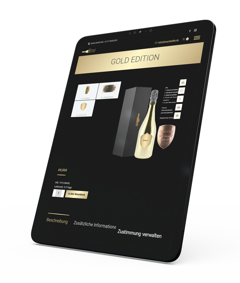Hendrich - Design & Fotografie-Webdesign LuxuryBottle-iPad Web